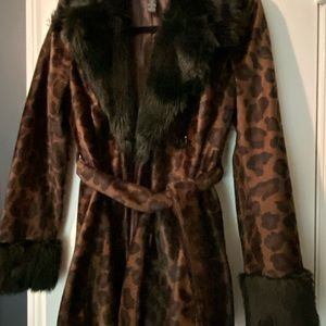INC faux leopard jacket